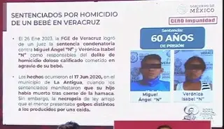 Imagen Destacan sentencia contra asesinos de bebé en La Antigua, Veracruz en mañanera de AMLO