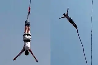 Imagen Turista brinca del bungee y se rompe la cuerda (+Video)