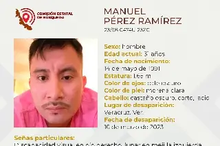 Imagen Manuel desapareció en el puerto de Veracruz; tiene discapacidad visual en un ojo 