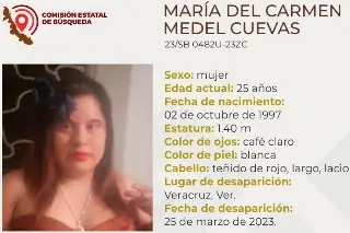 Imagen Buscan a María del Carmen, desaparecida en Veracruz