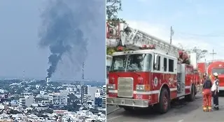 Imagen Bomberos Conurbados atienden fuerte incendio en Boca del Río