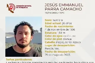 Imagen Piden ayuda para encontrar a joven desaparecido en Perote, Veracruz 