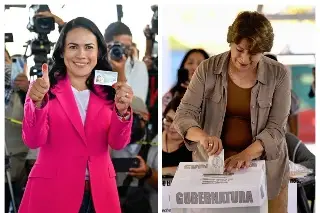 Imagen Alejandra del Moral y Delfina Gómez se dan como ganadoras en el Edomex