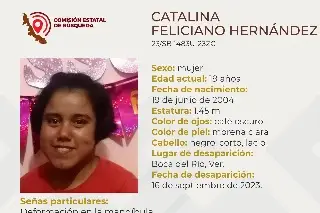Imagen Ella es Catalina, tiene 19 años y desapareció en Boca del Río 