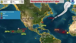 Imagen Atlántico y Pacífico, activos con huracán 
