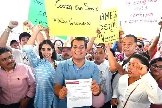 Imagen ¡Veracruz para los veracruzanos!: Sergio Gutiérrez se registra para ser defensor de la 4T