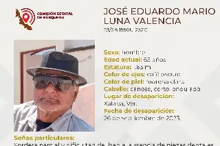 Imagen Hombre de la tercera edad desaparece en Xalapa, Veracruz 
