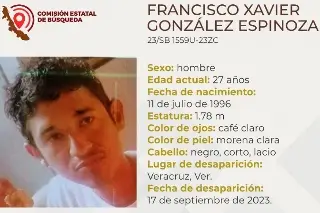Imagen Buscan a Francisco, desaparecido en la ciudad de Veracruz