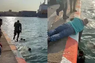 Imagen Así rescataron a bebé que cayó al mar en malecón de Veracruz (+Video)