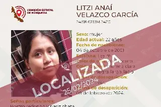 Imagen Localizan a joven de 22 años reportada como desaparecida en el puerto de Veracruz 