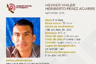 Imagen Hombre desaparece al sur de Veracruz; aquí sus características 