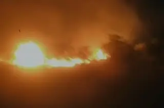 Imagen Lleva varias horas incendio de pastizal en Alvarado (+Video)
