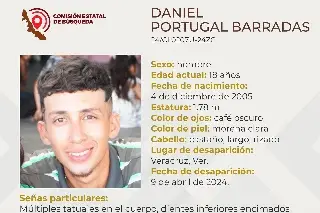 Imagen Desaparece el joven Daniel Portugal Barradas, en la ciudad de Veracruz
