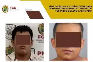 Imagen Dan 20 años de cárcel a ‘El don nadie’ y ‘El dormido’ por homicidio doloso calificado, al sur de Veracruz