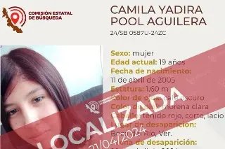 Imagen Encuentran a Camila, desaparecida en Boca del Río, Veracruz