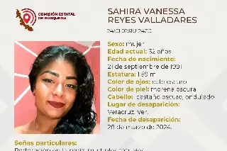 Imagen Ella es Sahira, tiene 32 años y desapareció en el puerto de Veracruz