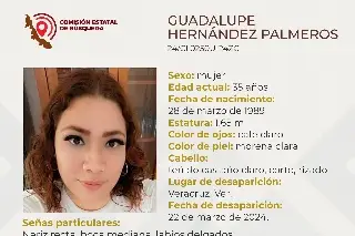 Imagen Desaparece Guadalupe Hernández Palmeros en Veracruz; ¿La has visto?