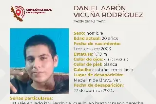Imagen Joven desaparece en Medellín de Bravo; aquí sus características 