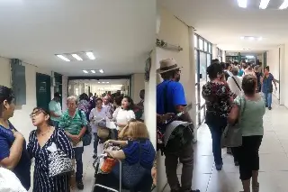 Imagen Derechohabientes reportan largas filas en farmacia del IMSS, en Veracruz