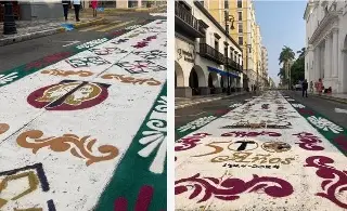Imagen Elaboran colorido tapete de aserrín en Veracruz, aquí la razón 