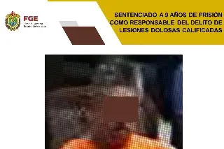 Imagen Sentenciado a 9 años de cárcel por lesiones dolosas calificadas al sur de Veracruz 