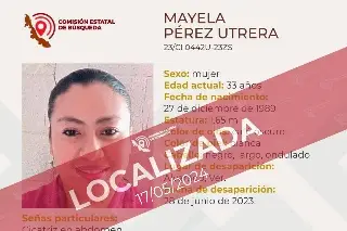 Imagen Tras casi un año, localizan a mujer reportada como desaparecida en Alvarado, Veracruz 