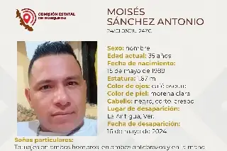 Imagen Piden ayuda para encontrar a hombre desaparecido en La Antigua, Veracruz 
