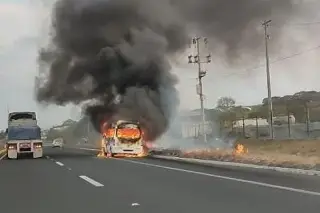Imagen Se incendia camioneta en la Veracruz-Cardel; hubo 8 lesionados 