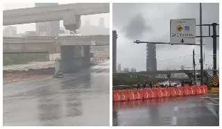 Imagen Desborde del río Santa Catarina provoca desgajamiento y cierre de avenida en Monterrey