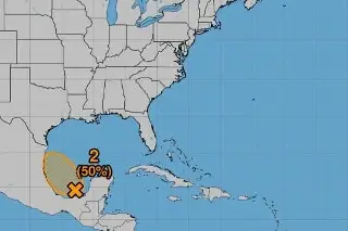 Disturbio en el Golfo de México con 50% de probabilidad de evolucionar a ciclón entre 48 horas