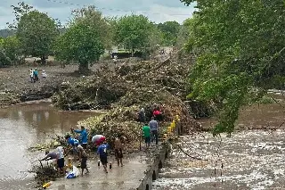 Imagen Siguen obstruidos por palizada 2 puentes en Soledad Doblado, Veracruz ¿Cuándo se podrá circular?