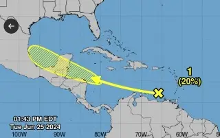 Imagen Reportan onda tropical con 20% de probabilidad de ser ciclón