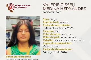 Imagen Ella es Valerie, tiene 14 años y desapareció en el puerto de Veracruz 