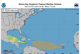 Imagen Vigilan 2 ondas tropicales con 40 y 20% de probabilidad de ser ciclón