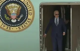 Imagen Biden llega a Atlanta en el Air Force One para el primer debate con Trump (+Video)