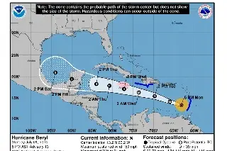 Imagen Huracán ‘Beryl’ se encamina hacia México; luego de Quintana Roo, podría impactar costas de Veracruz