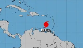 Imagen Huracán 'Beryl' alcanza la categoría 5; avanza por aguas del Mar Caribe 