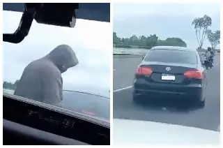 Imagen Graban a presuntos asaltantes y son baleados en autopista; padre llora por su hijo (+Video)