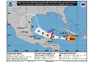 Imagen Beryl impactaría este municipio de Quintana Roo como huracán de categoría 2