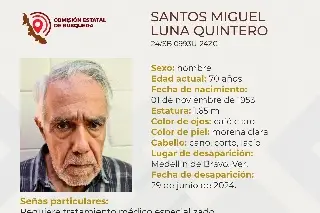 Imagen Él es Santos Miguel, tiene 70 años y desapareció en Medellín de Bravo 