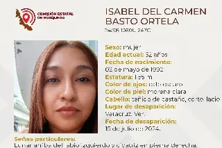 Imagen Desaparece joven mujer en el puerto de Veracruz; aquí sus características 