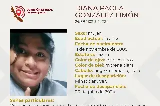 Imagen Ella es Diana Paola, tiene 15 años y desapareció al sur de Veracruz 