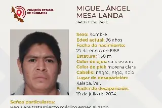Imagen Desaparece hombre en Xalapa, Veracruz; aquí sus características 