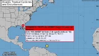 Imagen Debby se debilita a tormenta tropical