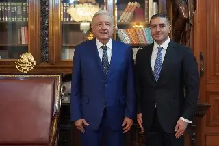 Imagen AMLO recibe a Omar García Harfuch en Palacio Nacional 