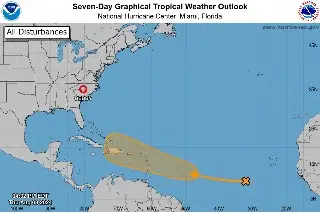 Imagen Prevén desarrollo de baja presión en el Atlántico; podría evolucionar a ciclón tropical