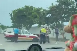 Imagen Taxi se estrella contra árbol en avenida de Veracruz