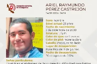 Imagen Piden ayuda para encontrar a joven desaparecido al norte de Veracruz 