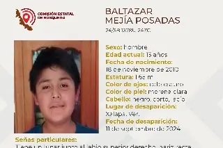 Imagen Menor de edad desaparece en Xalapa, Veracruz; aquí sus características