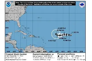 Imagen Se forma la tormenta tropical 'Gordon' en el Atlántico